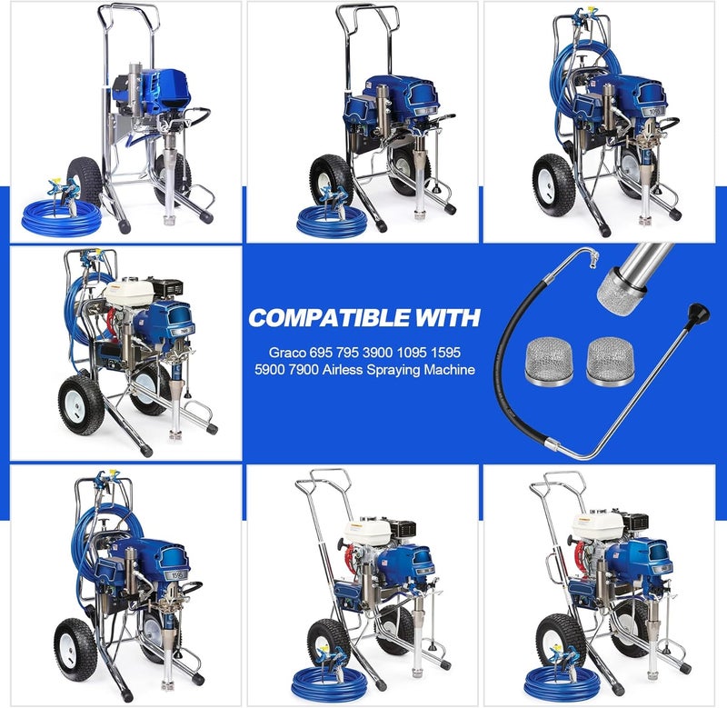Elyaspedy 2025 New Stainless Steel Suction Hose and Reflux Line Sets,Complimentary 2 Filter,Compatible With Graco 695 795 3900 1095 1595 5900 7900 Airless Spraying Machine,Airless Paint Sprayer Accessories - Image 3
